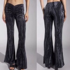urban outfitters apolonia velvet flare ruched front pants